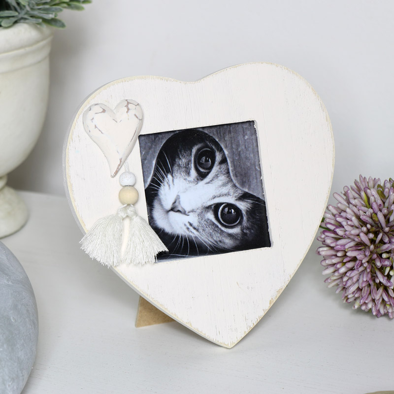 Cream Heart Photo Frame