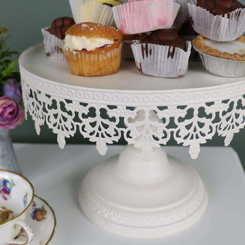 Cream Metal Vintage Cake Display Stand