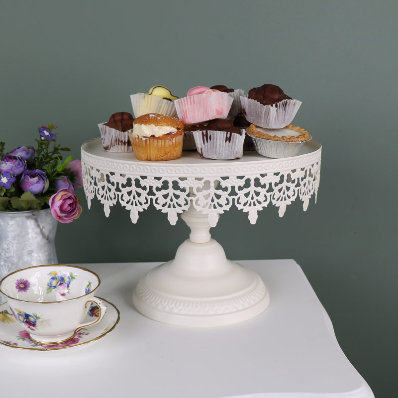 Cream Metal Vintage Cake Display Stand