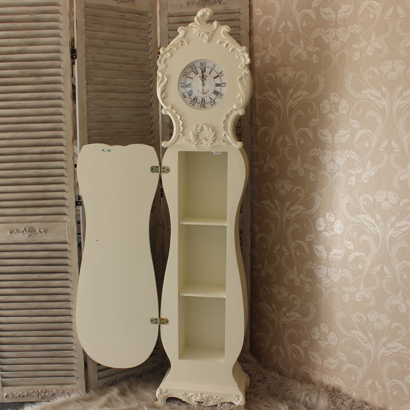 Cream Ornate Grandmother Clock