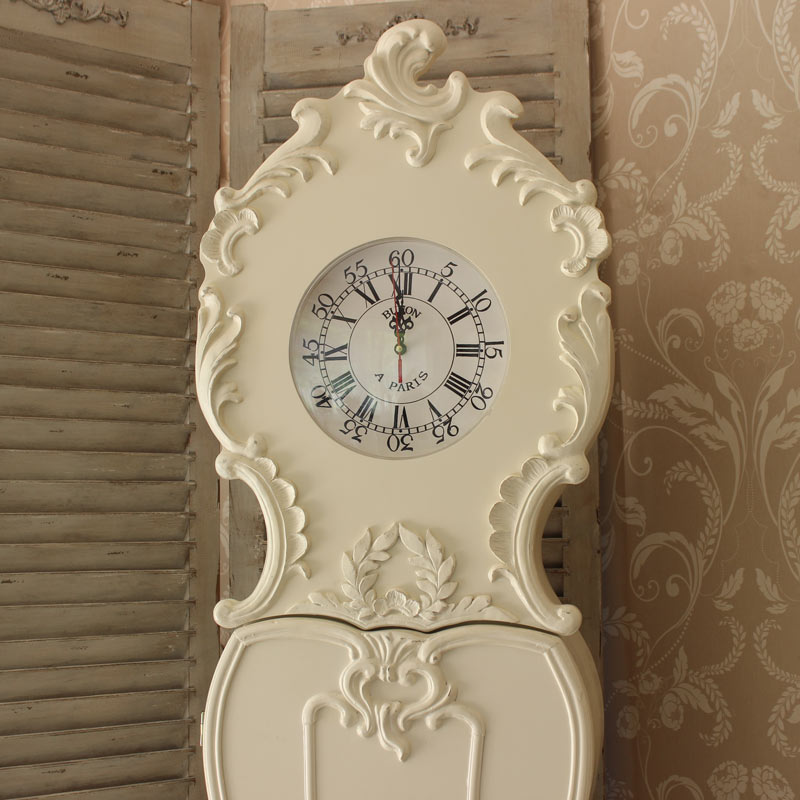 Cream Ornate Grandmother Clock