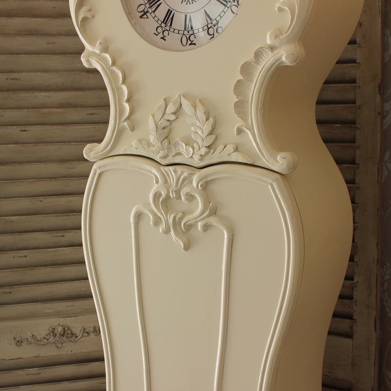 Cream Ornate Grandmother Clock