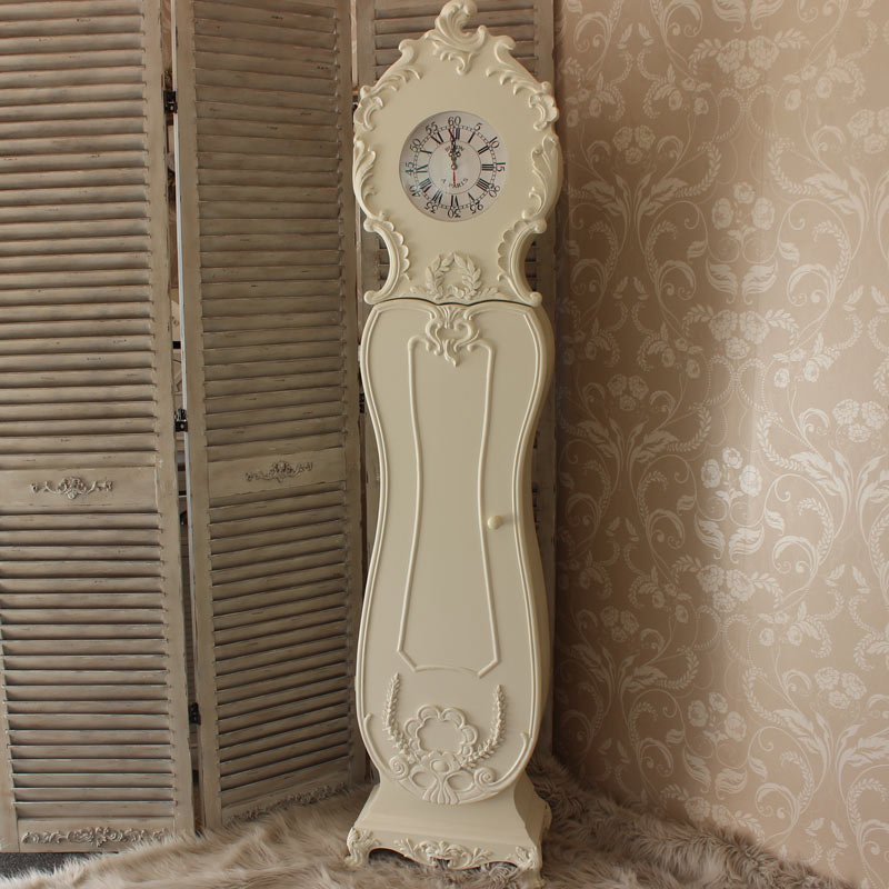 Cream Ornate Grandmother Clock