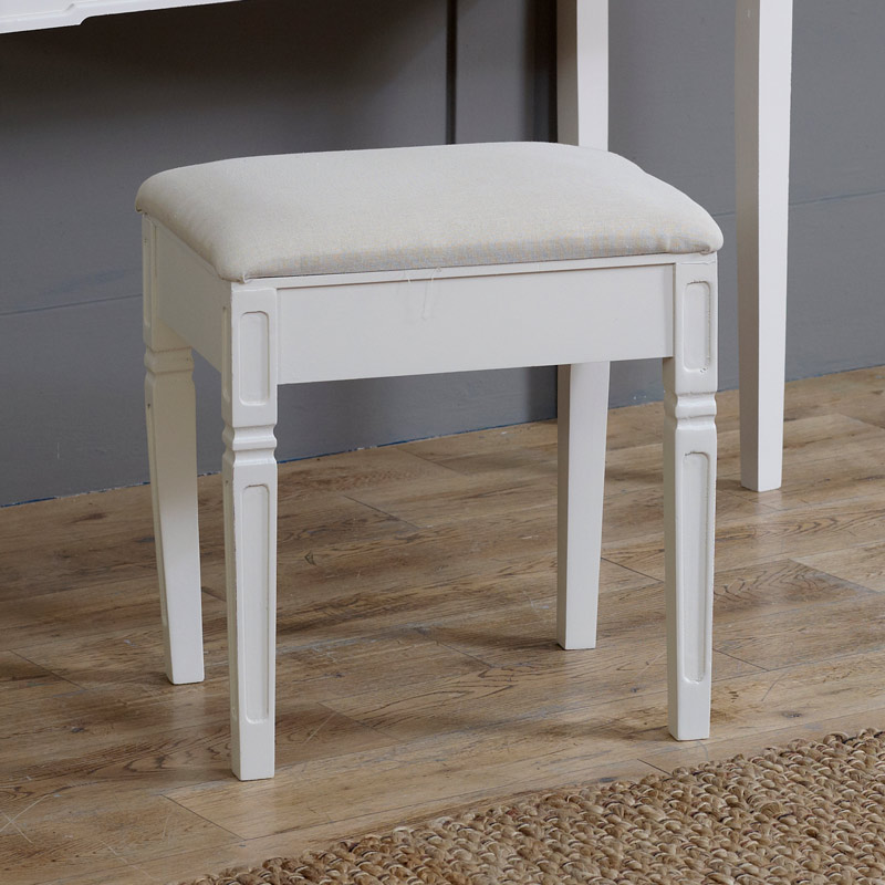 Cream Padded stool - Lyon Range