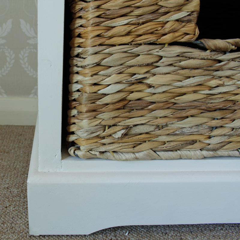 Cream Wicker Storage Unit One Drawer/ Four Baskets Melody Maison®