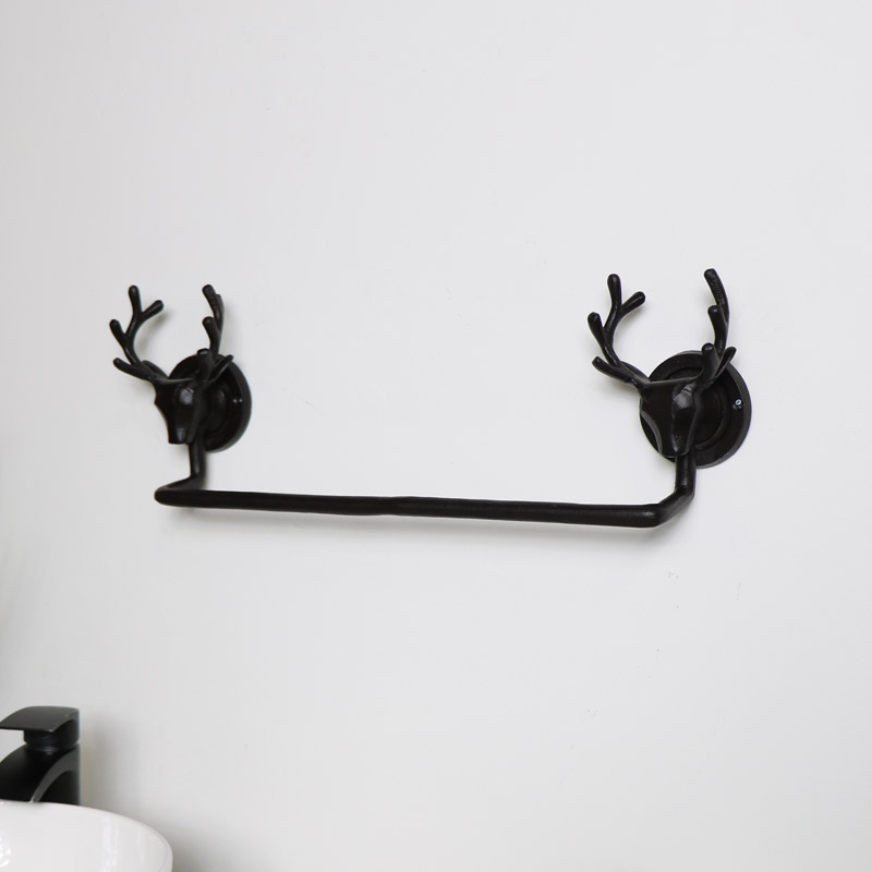 Dark Brown Stag Towel Rail