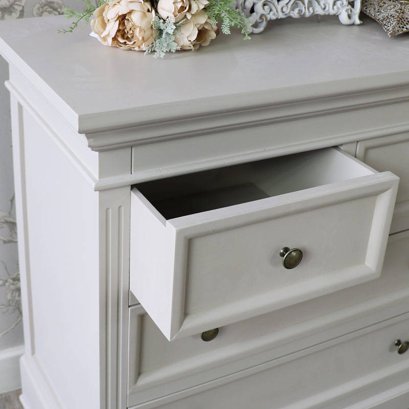 Grey Two Over Two Chest of Drawers - Daventry Taupe-Grey Range DAMAGED SECONDS ITEM 1000