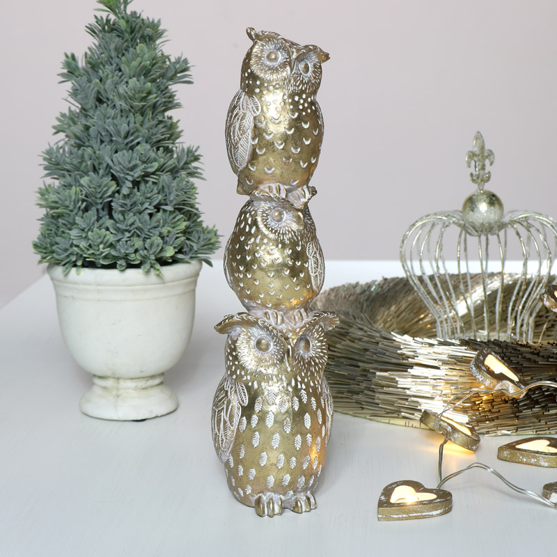 Decorative Gold Owl Ornament