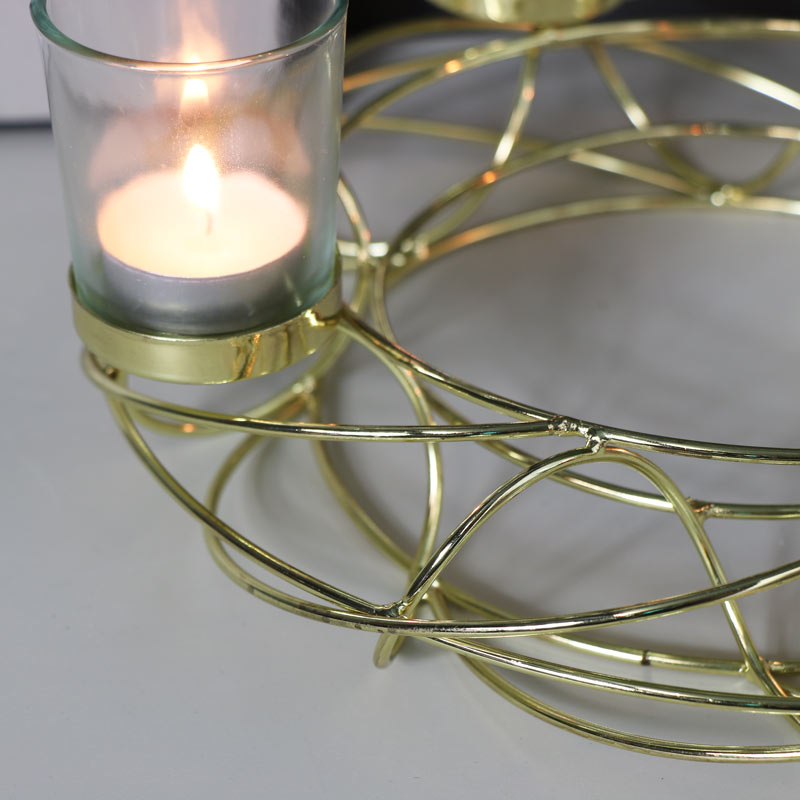 Decorative Gold Wire Tealight Candle Holder