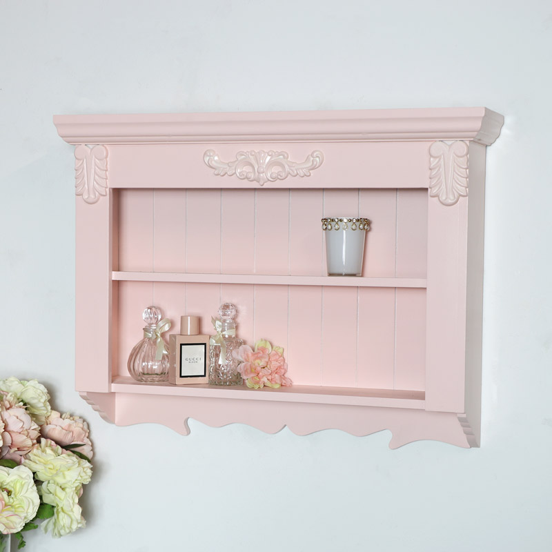 Decorative Pink Wall Shelves, Shabby Chic Wall Shelves