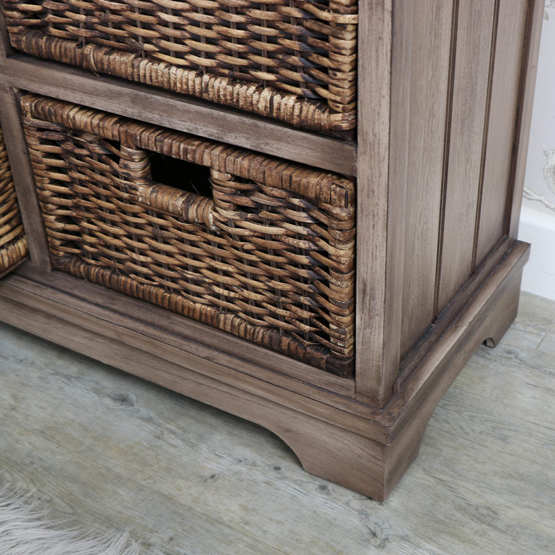 Dorchester Range - Wooden 2 Drawer 4 Basket Storage Unit