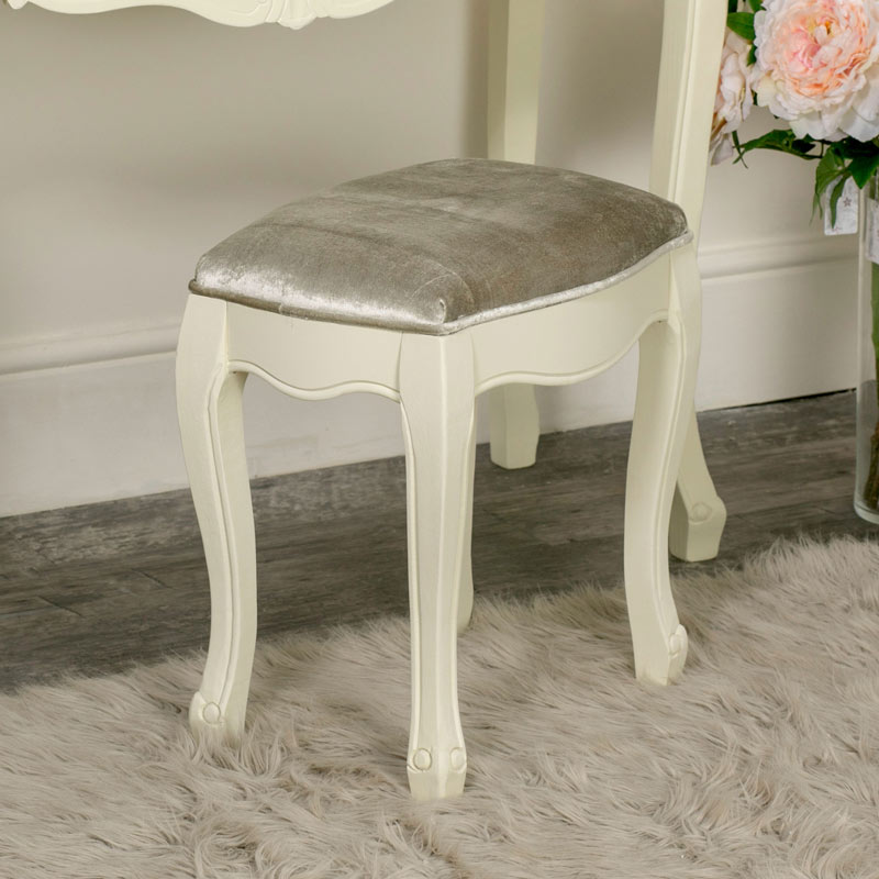 cream dressing table stool - elise cream range 42cm x 44cm