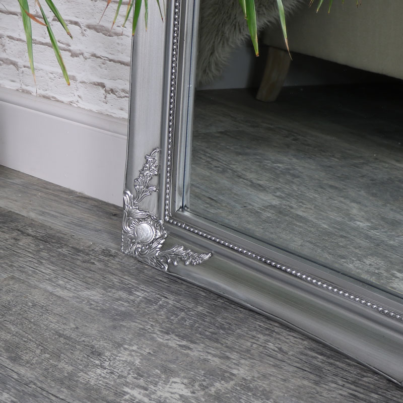 Extra, Extra Large Full Length Ornate Silver Wall/Leaner Mirror 119cm x 220cm DAMAGED SECONDS ITEM 7375