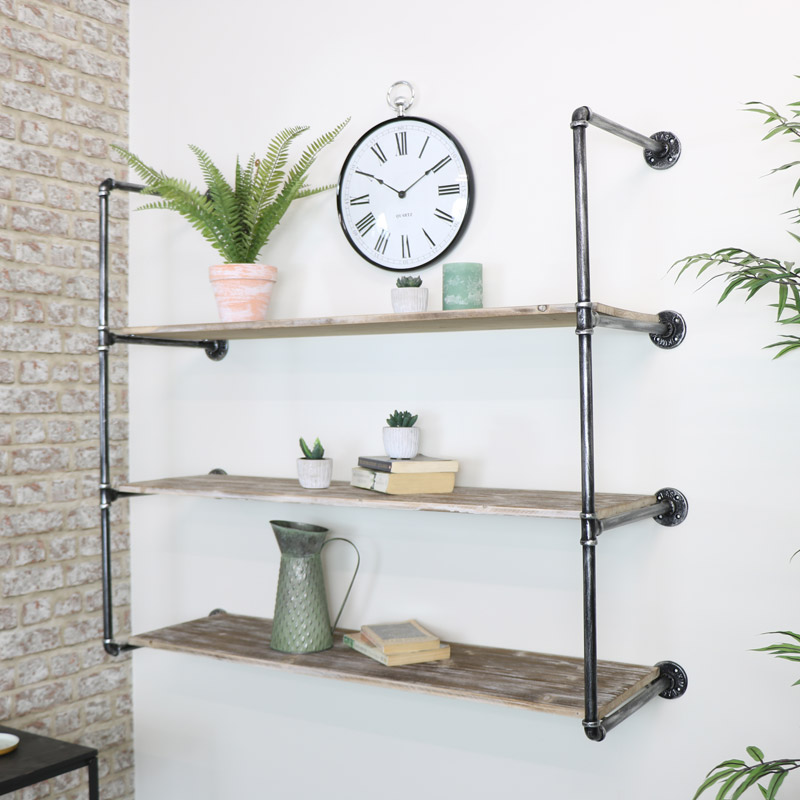 Extra Large Industrial Wall Shelving Unit, Large Wall Shelves