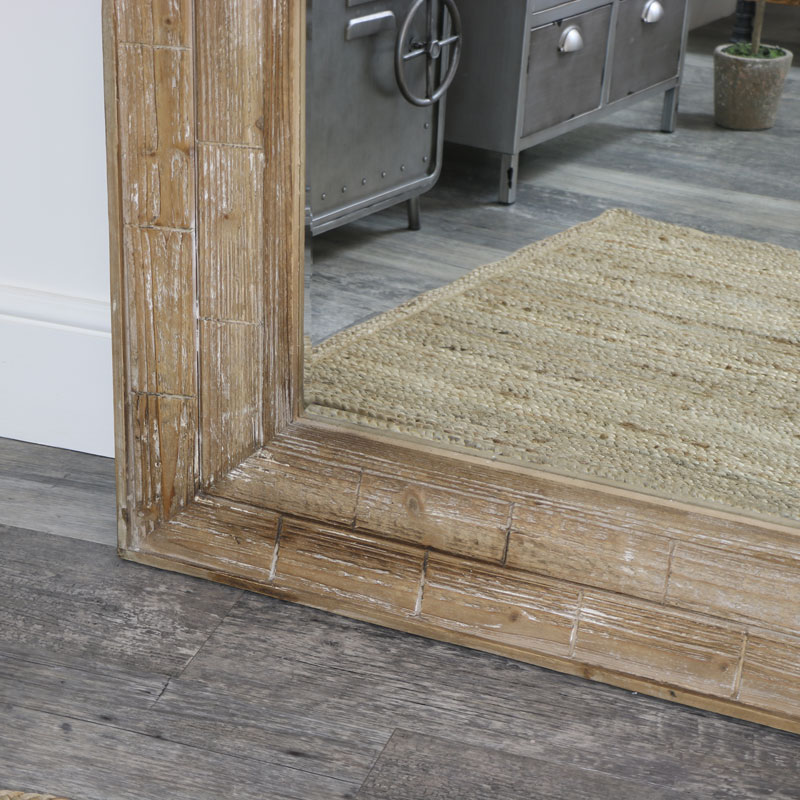 Extra Large Rustic Wooden Framed Wall Mirror Melody Maison