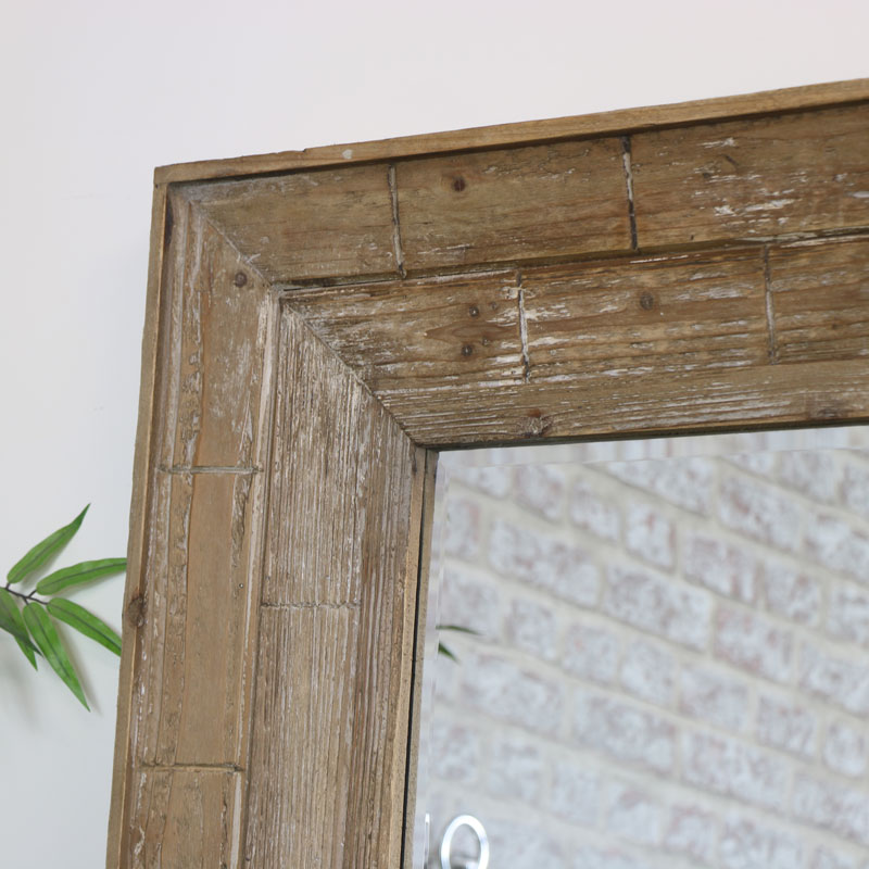 Extra Large Rustic Wooden Framed Wall Mirror Melody Maison