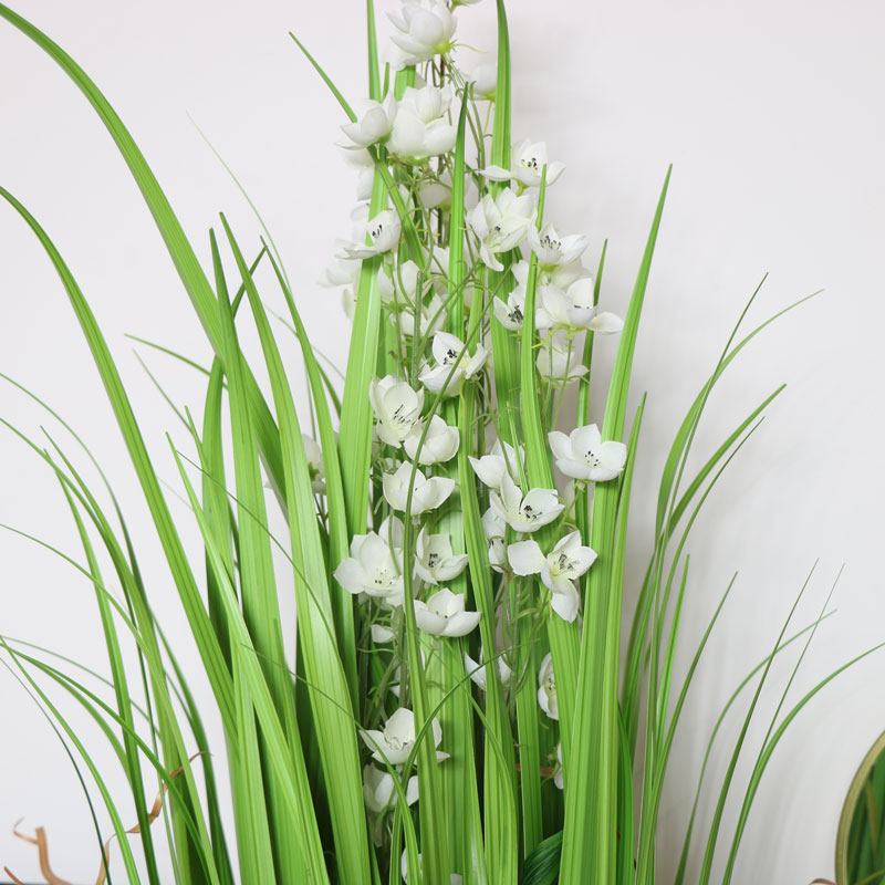 Faux Grass with Flowers