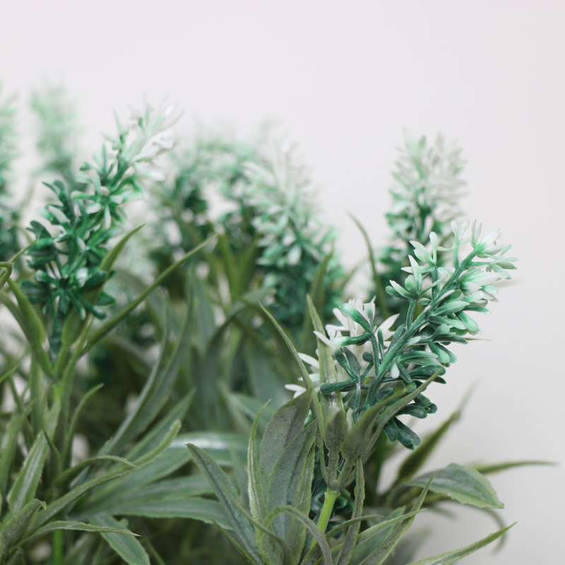 Faux White Lavender in White Pot