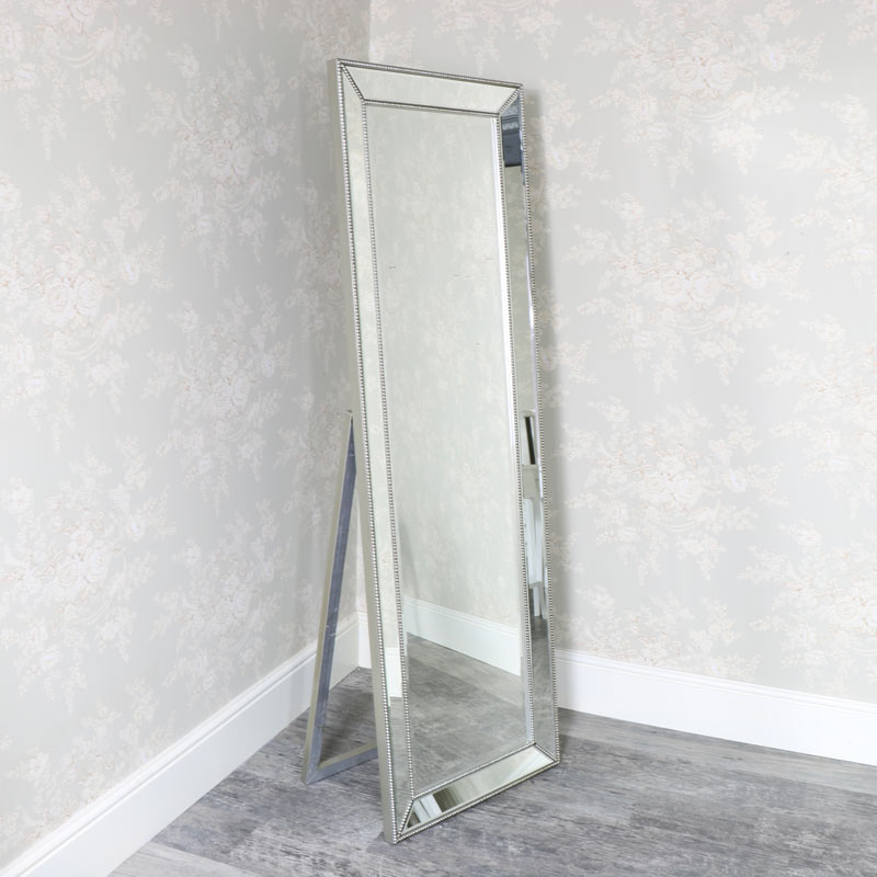 Floor Standing Bevelled Pewter Cheval Mirror Melody Maison Floor Standing Bevelled Pewter Cheval
