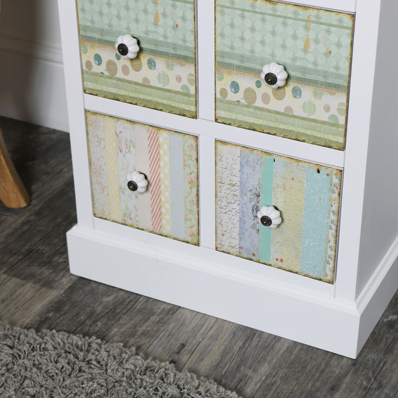 Floral 8 Drawer Tallboy Chest of Drawers