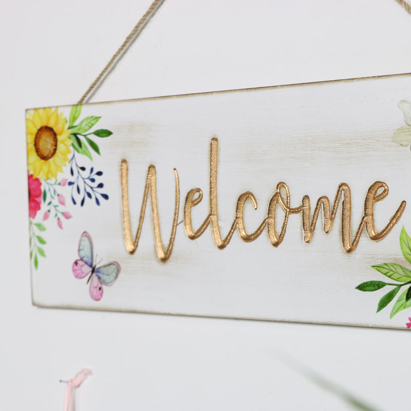 Floral Hanging Welcome Sign 