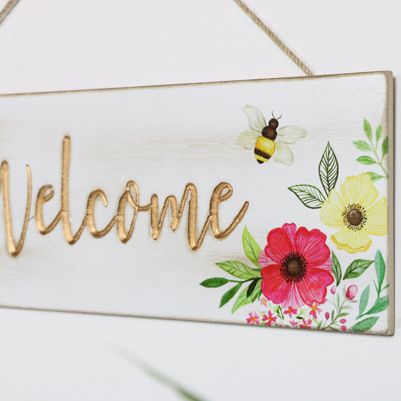 Floral Hanging Welcome Sign 