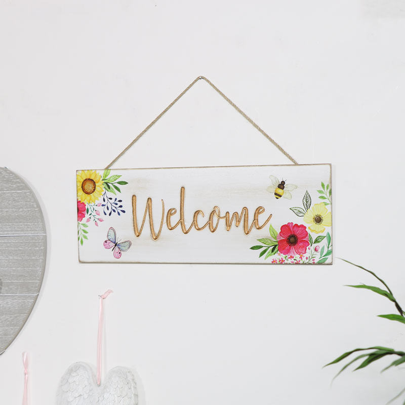 Floral Hanging Welcome Sign 