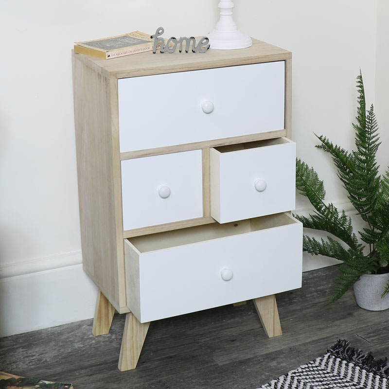 Four Drawer Wooden Storage Unit