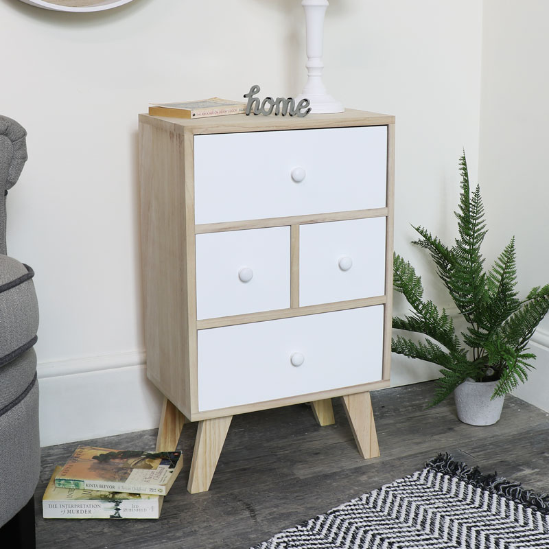 Four Drawer Wooden Storage Unit