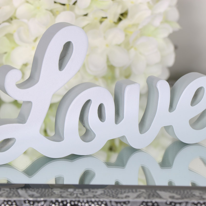 Freestanding Grey 'Love' Standing Letters