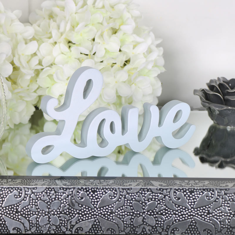 Freestanding Grey 'Love' Standing Letters