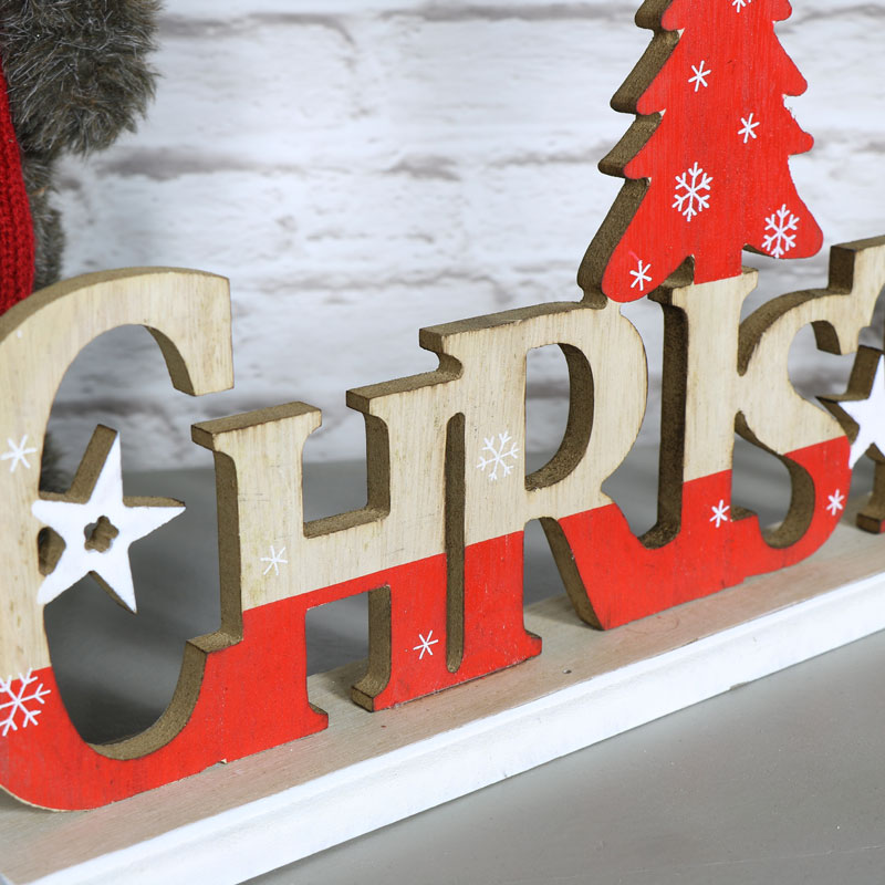 Freestanding Wooden Christmas Sign