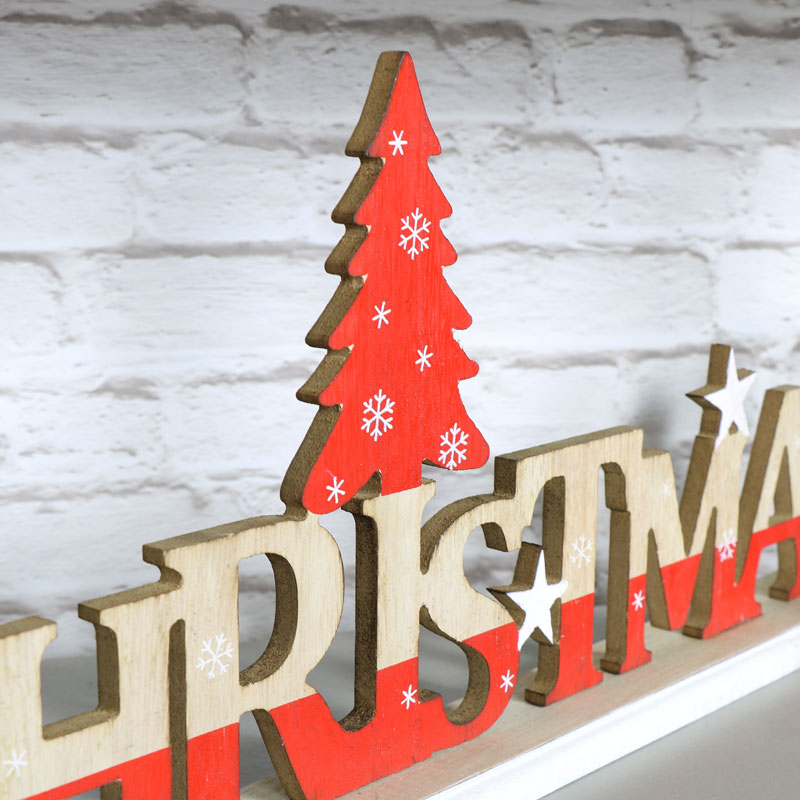 Freestanding Wooden Christmas Sign