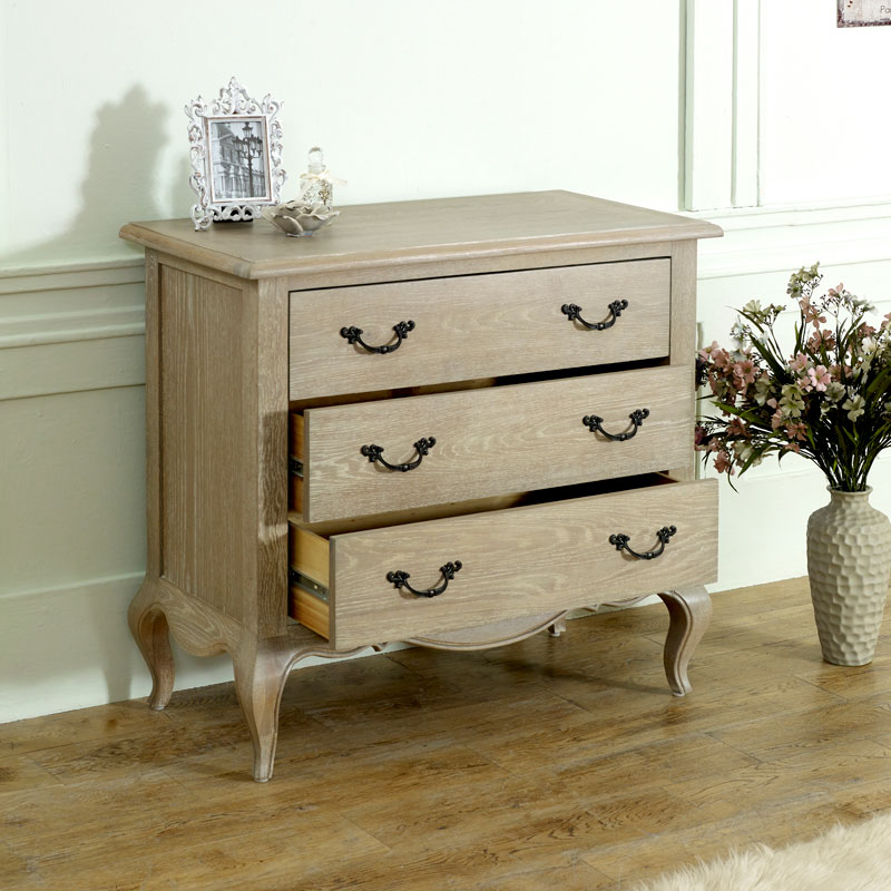 French Style 3 Drawer Chest of Drawers - Brigitte Range SECOND 7088 