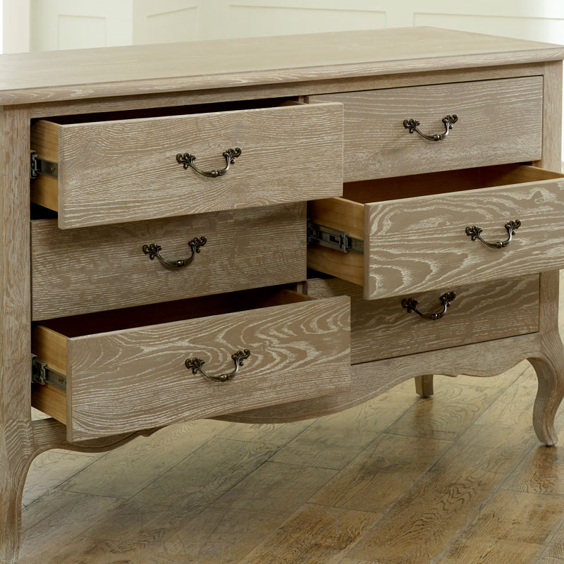 French Style 6 Drawer Chest of Drawers - Brigitte Range SECOND 7099