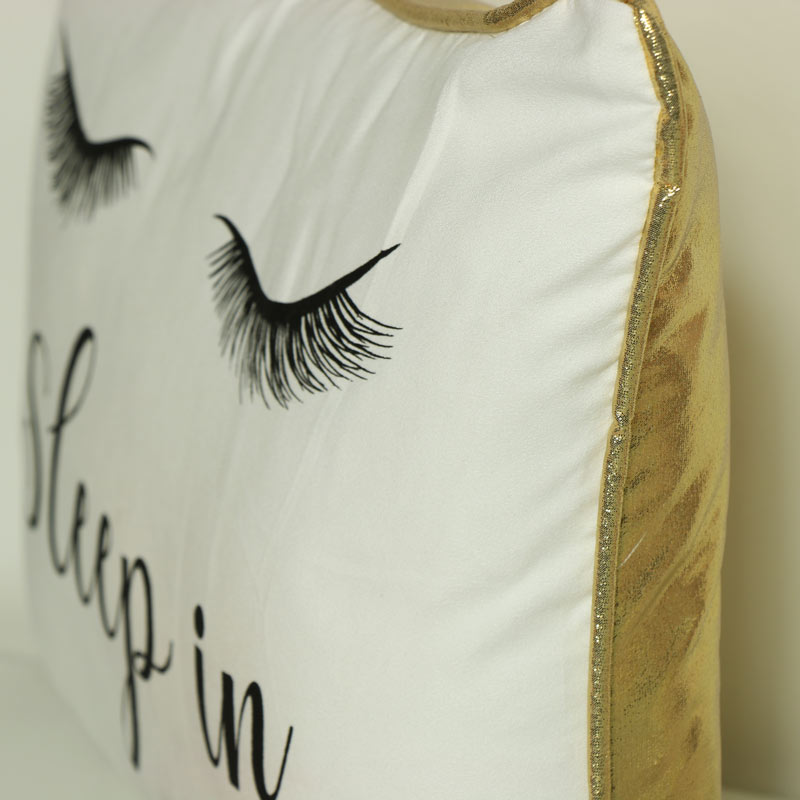 Glam White & Gold Eyelash Scatter Cushion