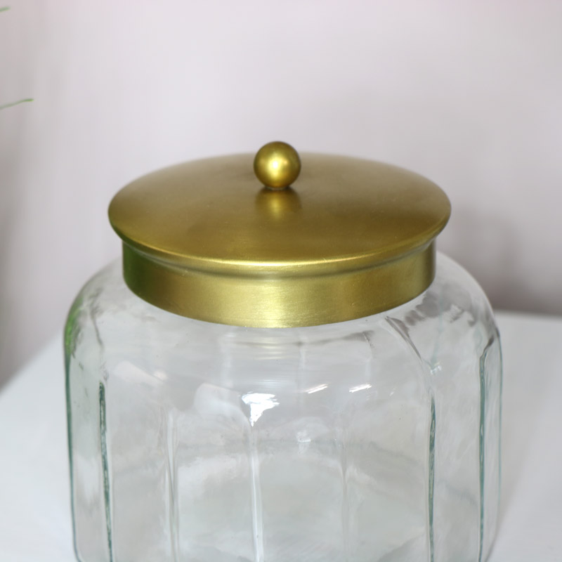 Glass Sweet Jar with Bronze Lid