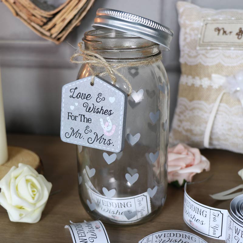 Glass Wedding Wish Jar