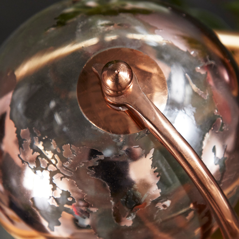 Glass World Globe with Copper Base