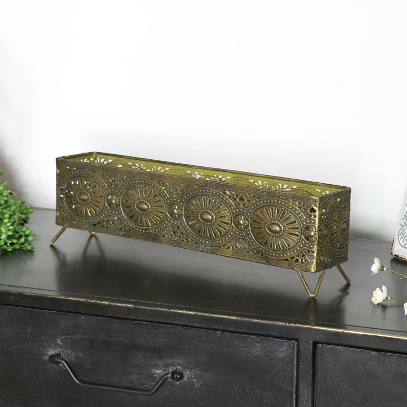 Gold Aztec Candle Storage Box 