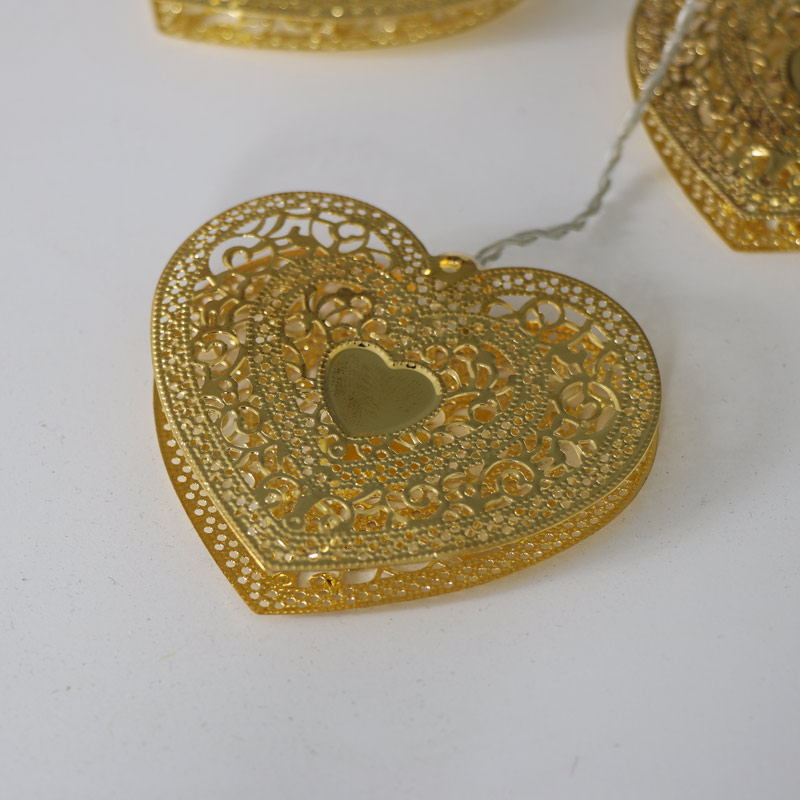 Gold Boho Heart Fairy Lights