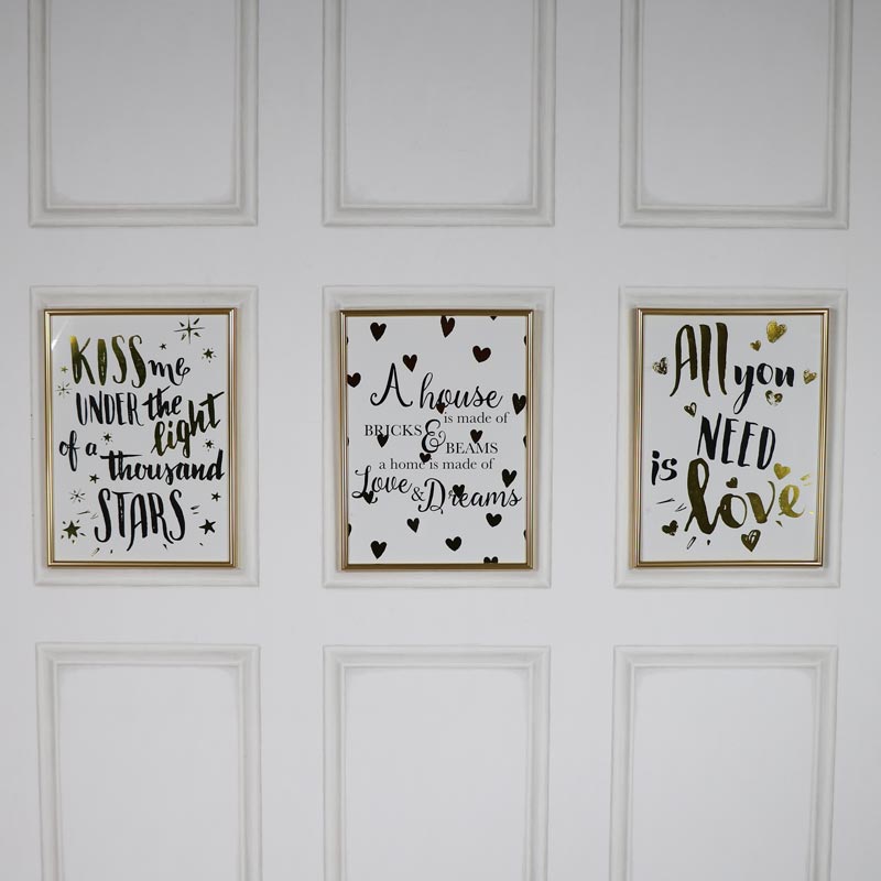 Gold Framed Wall Plaque "All you need is love"