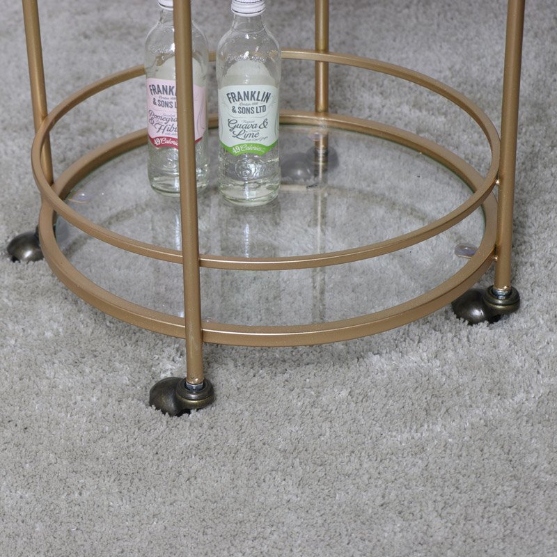 Gold Glass Drinks Trolley 