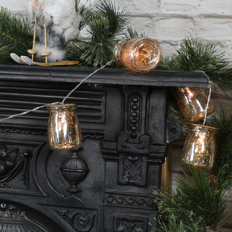 Gold Jar Fairy Light Garland