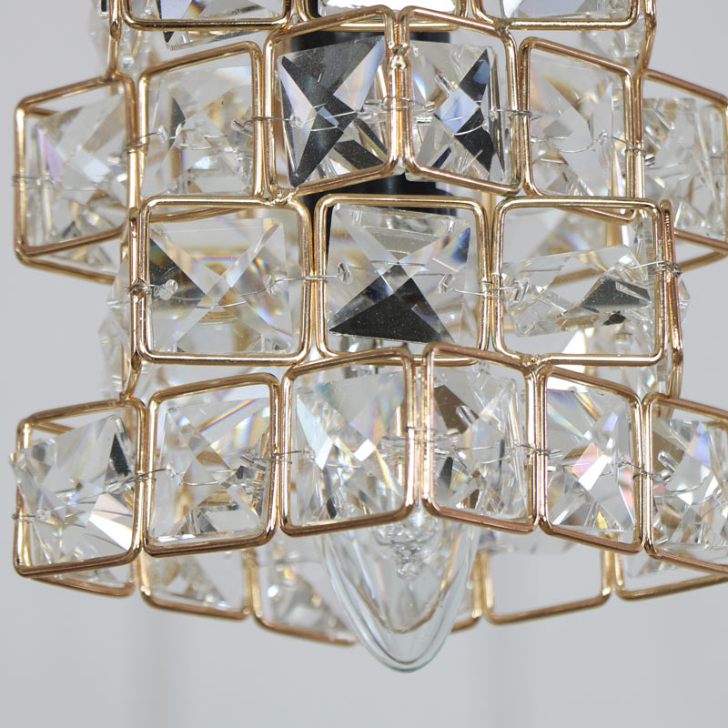 Gold Jewelled Cube Pendant Light