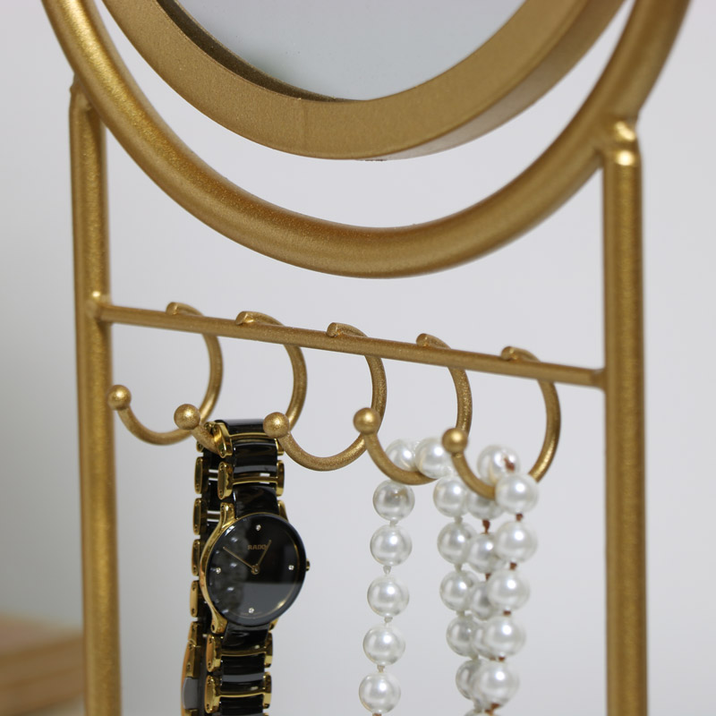 Gold Vanity Mirror Jewellery Holder