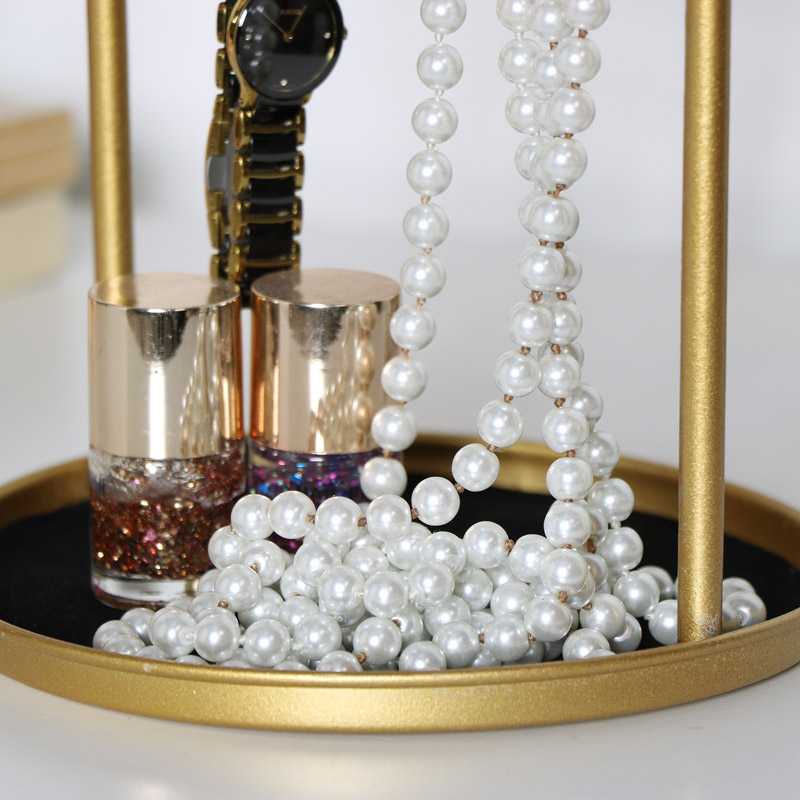 Gold Vanity Mirror Jewellery Holder