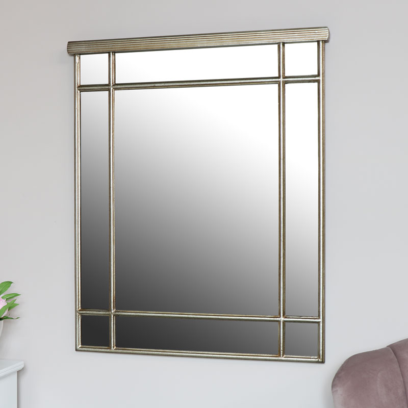 Gold Window Style Wall Mirror 82cm x 100cm 