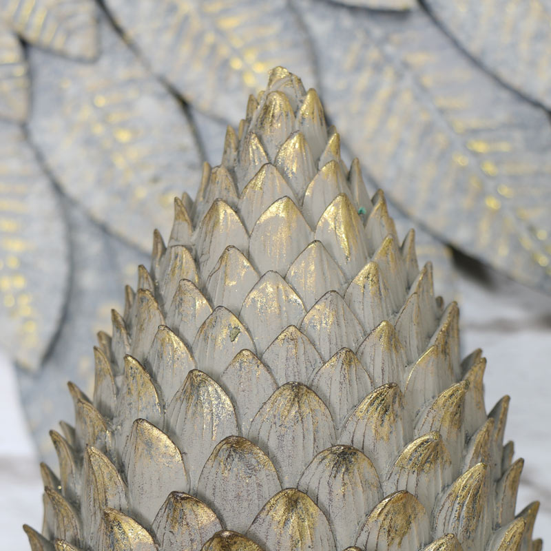 Golden Pine Cone Finial Ornament 