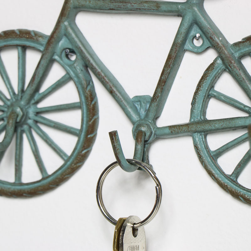 Green Bicycle Wall Key Hooks